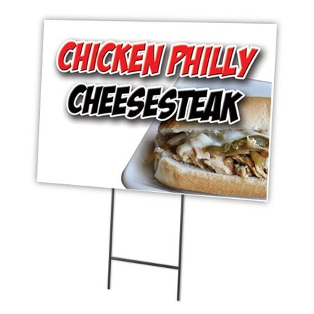 Signmission Chicken Philly Cheesest Yard & Stake outdoor plastic coroplast window, 1216-Chicken Philly Cheesest C-1216-DS-Chicken Philly Cheesest